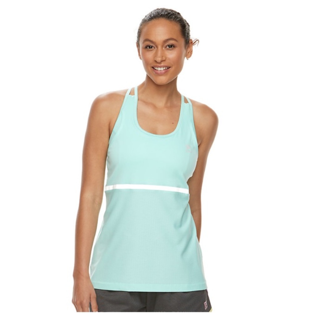 FILA Sport 2-in-1 Sports Bra & Racerback Athletic Sporty Tank Top Mint Women’s